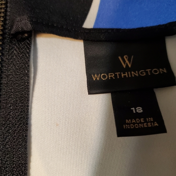 Beautiful Worthington abstract midi pencil skirt with exposed back zipper EUC - Picture 3 of 6